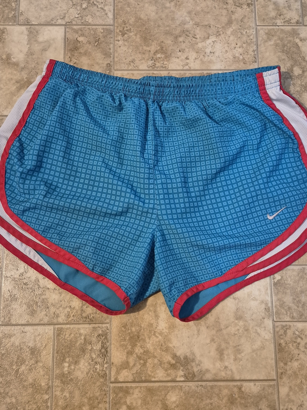 Nike Women's Turquoise Running Shorts with Pink Trim